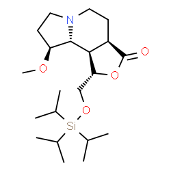 ChemSpider 2D Image | (1S,3aR,9S,9aR,9bR)-9-Methoxy-1-{[(triisopropylsilyl)oxy]methyl}octahydrofuro[3,4-g]indolizin-3(1H)-one | C21H39NO4Si