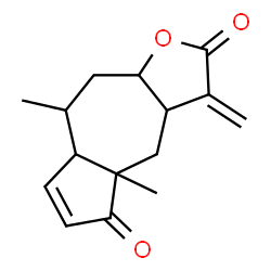 ChemSpider 2D Image | 4a,8-Dimethyl-3-methylene-3,3a,4,4a,7a,8,9,9a-octahydroazuleno[6,5-b]furan-2,5-dione | C15H18O3