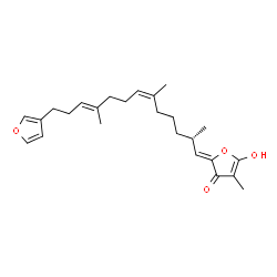 ChemSpider 2D Image | (2Z)-2-[(2S,6Z,10E)-13-(3-Furyl)-2,6,10-trimethyl-6,10-tridecadien-1-ylidene]-5-hydroxy-4-methyl-3(2H)-furanone | C25H34O4