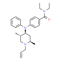 ChemSpider 2D Image | 4-{[(2R,4S,5S)-1-Allyl-2,5-dimethyl-4-piperidinyl](phenyl)amino}-N,N-diethylbenzamide | C27H37N3O