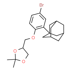 ChemSpider 2D Image | 4-{[2-(Adamantan-1-yl)-4-bromophenoxy]methyl}-2,2-dimethyl-1,3-dioxolane | C22H29BrO3