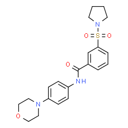 ChemSpider 2D Image | N-[4-(4-Morpholinyl)phenyl]-3-(1-pyrrolidinylsulfonyl)benzamide | C21H25N3O4S