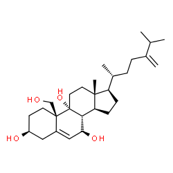 ChemSpider 2D Image | (3beta,7beta)-Ergosta-5,24(28)-diene-3,7,9,19-tetrol | C28H46O4