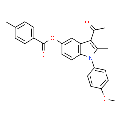 ChemSpider 2D Image | 3-Acetyl-1-(4-methoxyphenyl)-2-methyl-1H-indol-5-yl 4-methylbenzoate | C26H23NO4