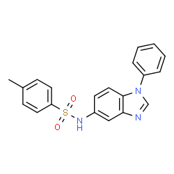 ChemSpider 2D Image | 4-Methyl-N-(1-phenyl-1H-benzimidazol-5-yl)benzenesulfonamide | C20H17N3O2S