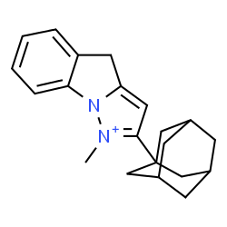 ChemSpider 2D Image | 2-(Adamantan-1-yl)-1-methyl-4H-pyrazolo[1,5-a]indol-1-ium | C21H25N2