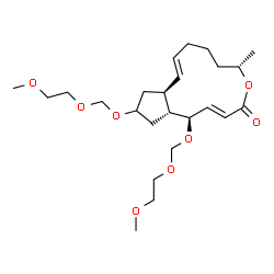 ChemSpider 2D Image | (1R,2E,6S,10E,11aS,14aR)-1,13-Bis[(2-methoxyethoxy)methoxy]-6-methyl-1,6,7,8,9,11a,12,13,14,14a-decahydro-4H-cyclopenta[f]oxacyclotridecin-4-one | C24H40O8