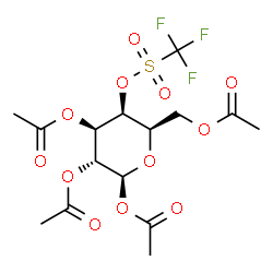 ChemSpider 2D Image | 1,2,3,6-Tetra-O-acetyl-4-O-[(trifluoromethyl)sulfonyl]-beta-D-galactopyranose | C15H19F3O12S