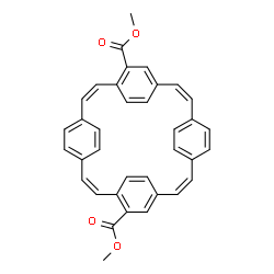 ChemSpider 2D Image | Dimethyl (2Z,8Z,14Z,20Z)-pentacyclo[20.2.2.2~4,7~.2~10,13~.2~16,19~]dotriaconta-1(24),2,4,6,8,10,12,14,16,18,20,22,25,27,29,31-hexadecaene-5,18-dicarboxylate | C36H28O4