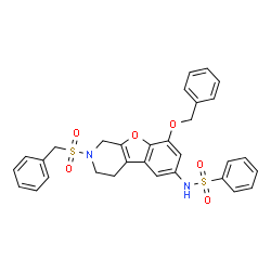 ChemSpider 2D Image | N-[8-(Benzyloxy)-2-(benzylsulfonyl)-1,2,3,4-tetrahydro[1]benzofuro[2,3-c]pyridin-6-yl]benzenesulfonamide | C31H28N2O6S2