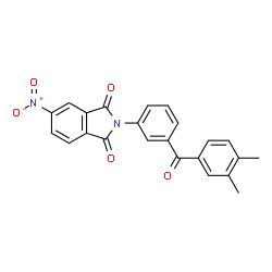 ChemSpider 2D Image | 2-[3-(3,4-Dimethyl-benzoyl)-phenyl]-5-nitro-isoindole-1,3-dione | C23H16N2O5