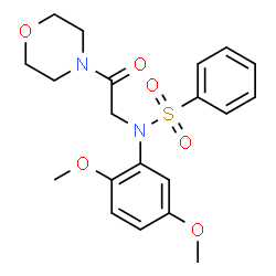 ChemSpider 2D Image | N-(2,5-Dimethoxyphenyl)-N-[2-(4-morpholinyl)-2-oxoethyl]benzenesulfonamide | C20H24N2O6S
