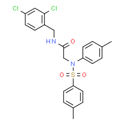 ChemSpider 2D Image | N-(2,4-Dichlorobenzyl)-N~2~-(4-methylphenyl)-N~2~-[(4-methylphenyl)sulfonyl]glycinamide | C23H22Cl2N2O3S