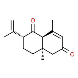 ChemSpider 2D Image | (2R,4aR,8aR)-2-Isopropenyl-4a,8-dimethyl-3,4,4a,8a-tetrahydro-1,6(2H,5H)-naphthalenedione | C15H20O2