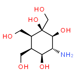 ChemSpider 2D Image | (1S,2S,3R,4S,5R,6S)-3-Amino-1,5,6-tris(hydroxymethyl)-1,2,4-cyclohexanetriol | C9H19NO6