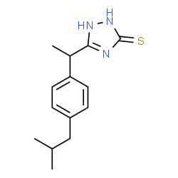 ChemSpider 2D Image | 5-[1-(4-Isobutylphenyl)ethyl]-1,2-dihydro-3H-1,2,4-triazole-3-thione | C14H19N3S