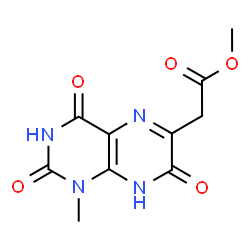 ChemSpider 2D Image | Methyl (1-methyl-2,4,7-trioxo-1,2,3,4,7,8-hexahydro-6-pteridinyl)acetate | C10H10N4O5