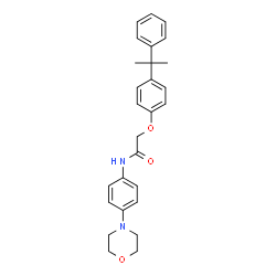 ChemSpider 2D Image | N-[4-(4-Morpholinyl)phenyl]-2-[4-(2-phenyl-2-propanyl)phenoxy]acetamide | C27H30N2O3