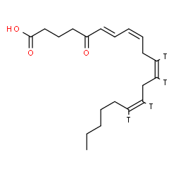 ChemSpider 2D Image | (6E,8Z,11Z,14Z)-5-Oxo(11,12,14,15-~3~H_4_)-6,8,11,14-icosatetraenoic acid | C20H26T4O3