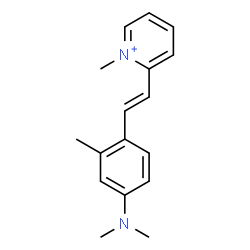 ChemSpider 2D Image | 2-{(E)-2-[4-(Dimethylamino)-2-methylphenyl]vinyl}-1-methylpyridinium | C17H21N2