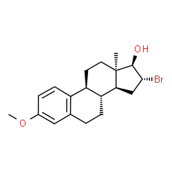 ChemSpider 2D Image | (13alpha,16alpha,17beta)-16-Bromo-3-methoxyestra-1,3,5(10)-trien-17-ol | C19H25BrO2