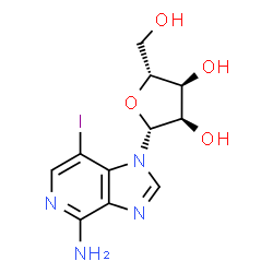 ChemSpider 2D Image | 7-Iodo-1-(beta-D-ribofuranosyl)-1H-imidazo[4,5-c]pyridin-4-amine | C11H13IN4O4