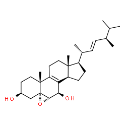 ChemSpider 2D Image | (3beta,5alpha,6alpha,7beta,22E)-5,6-Epoxyergosta-8,22-diene-3,7-diol | C28H44O3