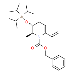 ChemSpider 2D Image | Benzyl (2S,3R)-2-methyl-3-[(triisopropylsilyl)oxy]-6-vinyl-3,4-dihydro-1(2H)-pyridinecarboxylate | C25H39NO3Si