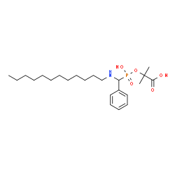 ChemSpider 2D Image | 2-({[(Dodecylamino)(phenyl)methyl](hydroxy)phosphoryl}oxy)-2-methylpropanoic acid | C23H40NO5P