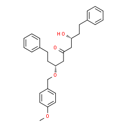 ChemSpider 2D Image | (3R,7R)-3-Hydroxy-7-[(4-methoxybenzyl)oxy]-1,9-diphenyl-5-nonanone | C29H34O4