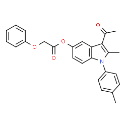 ChemSpider 2D Image | 3-Acetyl-2-methyl-1-(4-methylphenyl)-1H-indol-5-yl phenoxyacetate | C26H23NO4