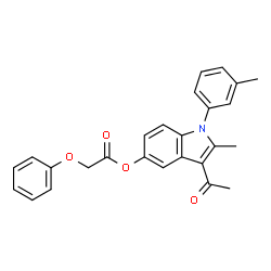 ChemSpider 2D Image | 3-ACETYL-2-METHYL-1-(3-METHYLPHENYL)INDOL-5-YL 2-PHENOXYACETATE | C26H23NO4