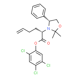 ChemSpider 2D Image | 2,4,5-Trichlorophenyl (2S)-2-[(4R)-2,2-dimethyl-4-phenyl-1,3-oxazolidin-3-yl]-5-hexenoate | C23H24Cl3NO3