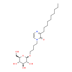ChemSpider 2D Image | 4-(3-Decyl-2-oxo-1(2H)-pyrazinyl)butyl beta-D-glucopyranoside | C24H42N2O7