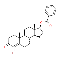 ChemSpider 2D Image | (17beta)-4-Bromo-3-oxoandrost-4-en-17-yl benzoate | C26H31BrO3