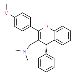 ChemSpider 2D Image | 1-[(4S)-2-(4-Methoxyphenyl)-4-phenyl-4H-chromen-3-yl]-N,N-dimethylmethanamine | C25H25NO2
