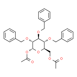 ChemSpider 2D Image | 1,6-Di-O-acetyl-2,3,4-tri-O-benzyl-alpha-D-glucopyranose | C31H34O8