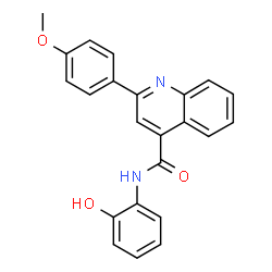 ChemSpider 2D Image | N-(2-hydroxyphenyl)-2-(4-methoxyphenyl)quinoline-4-carboxamide | C23H18N2O3