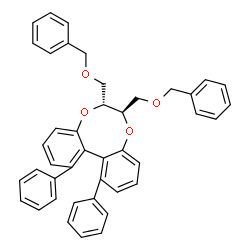 ChemSpider 2D Image | (6R,7R)-6,7-Bis[(benzyloxy)methyl]-1,12-diphenyl-6,7-dihydrodibenzo[e,g][1,4]dioxocine | C42H36O4
