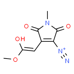 ChemSpider 2D Image | 4-[(E)-2-Hydroxy-2-methoxyvinyl]-1-methyl-2,5-dioxo-2,5-dihydro-1H-pyrrole-3-diazonium | C8H8N3O4