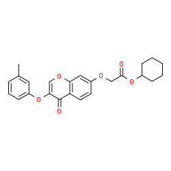 ChemSpider 2D Image | Cyclohexyl {[3-(3-methylphenoxy)-4-oxo-4H-chromen-7-yl]oxy}acetate | C24H24O6