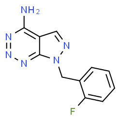 ChemSpider 2D Image | 7-(2-Fluorobenzyl)-7H-pyrazolo[3,4-d][1,2,3]triazin-4-amine | C11H9FN6