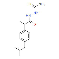 ChemSpider 2D Image | 2-[2-(4-Isobutylphenyl)propanoyl]hydrazinecarbothioamide | C14H21N3OS