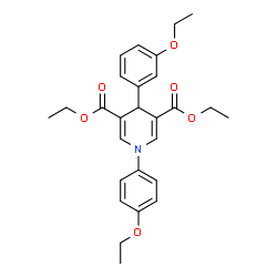 ChemSpider 2D Image | Diethyl 4-(3-ethoxyphenyl)-1-(4-ethoxyphenyl)-1,4-dihydro-3,5-pyridinedicarboxylate | C27H31NO6