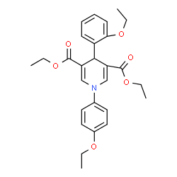 ChemSpider 2D Image | Diethyl 4-(2-ethoxyphenyl)-1-(4-ethoxyphenyl)-1,4-dihydro-3,5-pyridinedicarboxylate | C27H31NO6