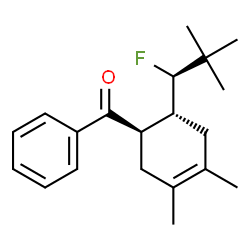 ChemSpider 2D Image | {(1R,6R)-6-[(1S)-1-Fluoro-2,2-dimethylpropyl]-3,4-dimethyl-3-cyclohexen-1-yl}(phenyl)methanone | C20H27FO