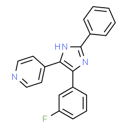 ChemSpider 2D Image | 4-[4-(3-Fluorophenyl)-2-phenyl-1H-imidazol-5-yl]pyridine | C20H14FN3