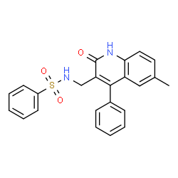 ChemSpider 2D Image | N-[(6-Methyl-2-oxo-4-phenyl-1,2-dihydro-3-quinolinyl)methyl]benzenesulfonamide | C23H20N2O3S