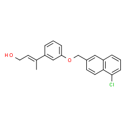 ChemSpider 2D Image | (2E)-3-{3-[(5-Chloro-2-naphthyl)methoxy]phenyl}-2-buten-1-ol | C21H19ClO2