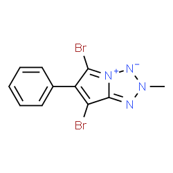 ChemSpider 2D Image | 5,7-Dibromo-2-methyl-6-phenyl-2H-pyrrolo[1,2-d]tetrazol-4-ium-3-ide | C11H8Br2N4